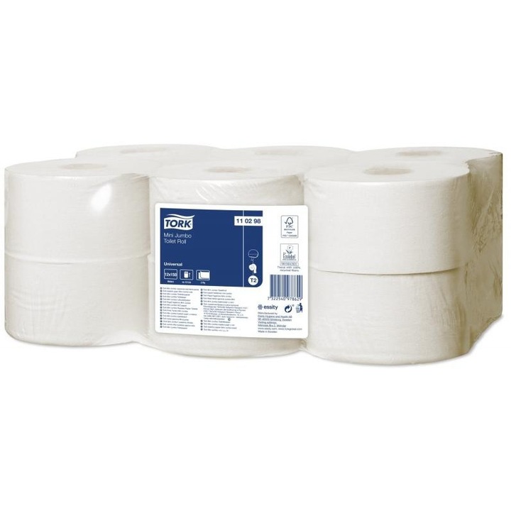 Hartie igienica Tork T2, 2 straturi, 9,7cm x 18,8cm, set 12 role