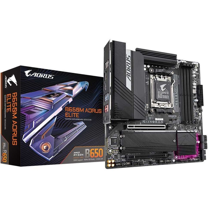 Дънна платка Gigabyte B650 Micro-ATX DDR5, 4 слота за памет, 1xHDMI, 1xDisplayPort