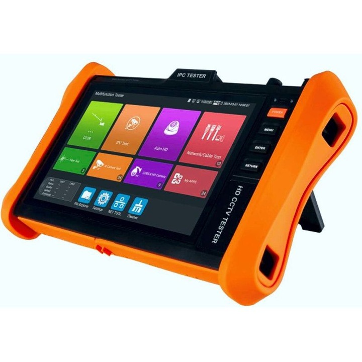 Tester CCTV Braun Group, IP, 8K, 8 inch touch screen, CVI/ TVI/ AHD, H265, 55V PoE++