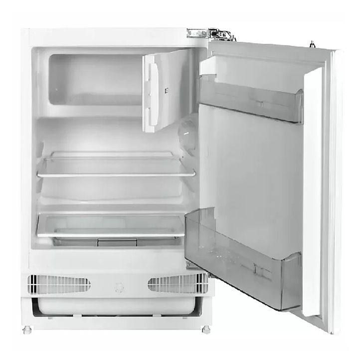Frigider incorporabil cu o usa Finlux FXNE 1600, Racire statica, Nivel zgomot 39 dB, H 82 cm, 115 l, clasa E, alb