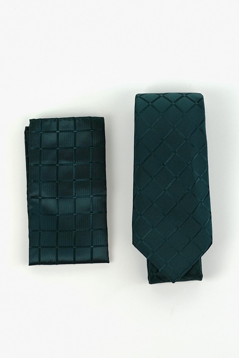 Set cravata si batista, Verde inchis, Shein