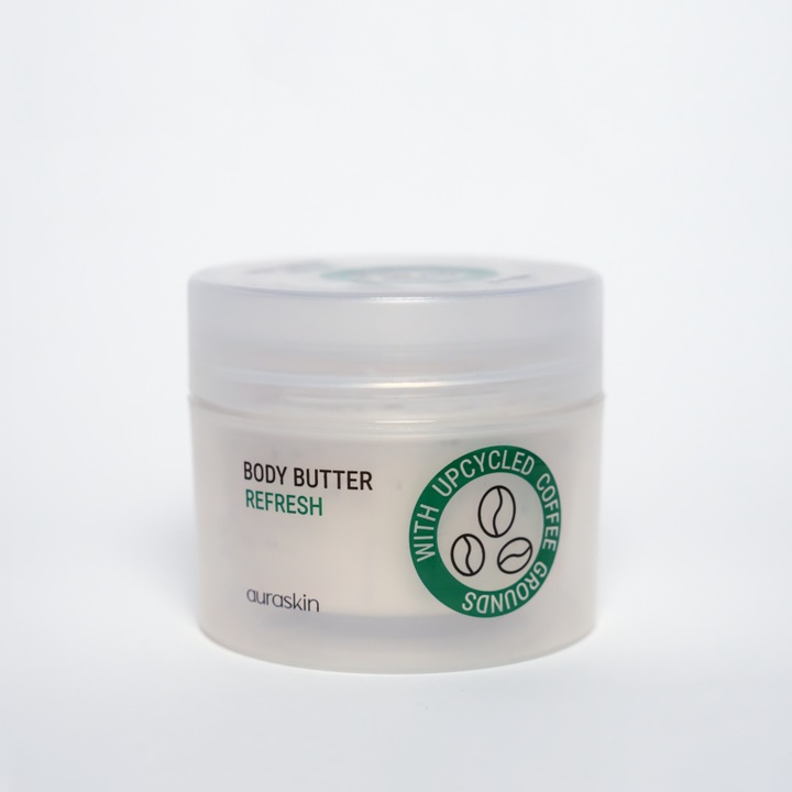 Unt de corp AuraSkin Refresh, cu cafea si mar verde, 200 ml, pentru toate tipurile de piele
