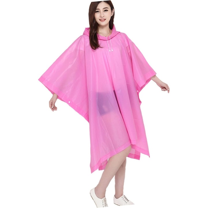 Pelerină de ploaie poncho, GOLD MARKET, unisex, impermeabilă, roz, dimensiune universală