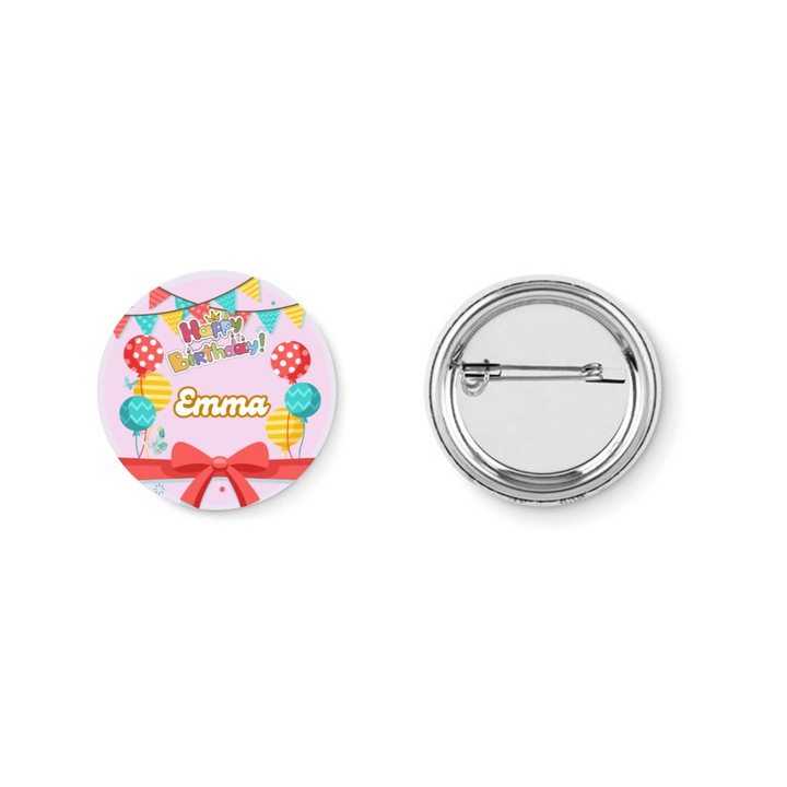 Insigna Happy Birthday Emma set de 8 bucati