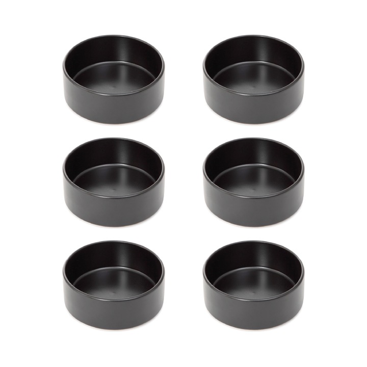 6 darabos FAMELIO tálkészlet, 14 cm, fekete