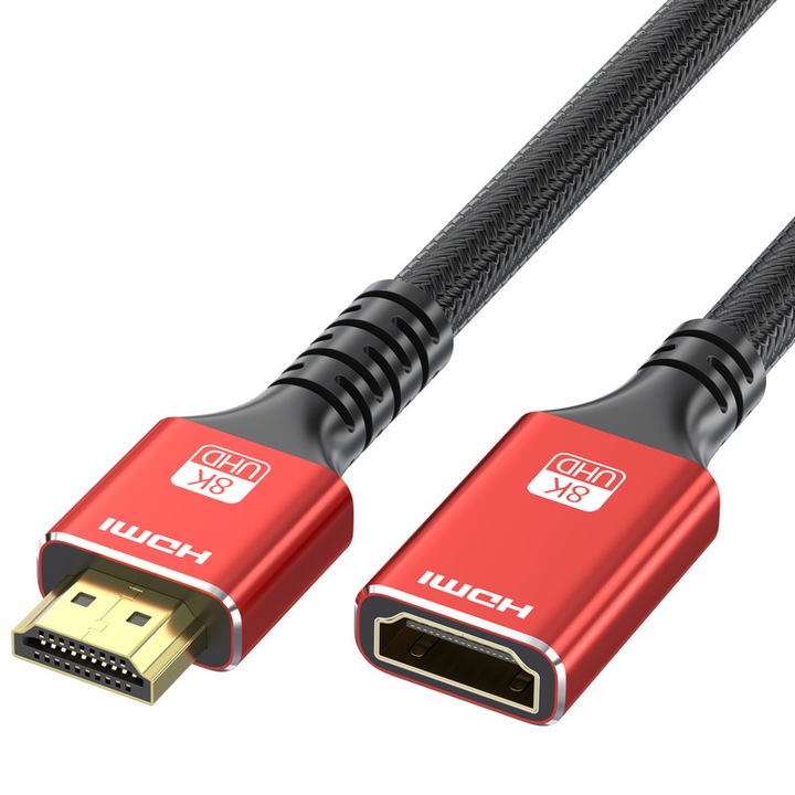 Cabluri HDMI 8K, SeiDiem, 2m, dublu ecranare, rosu