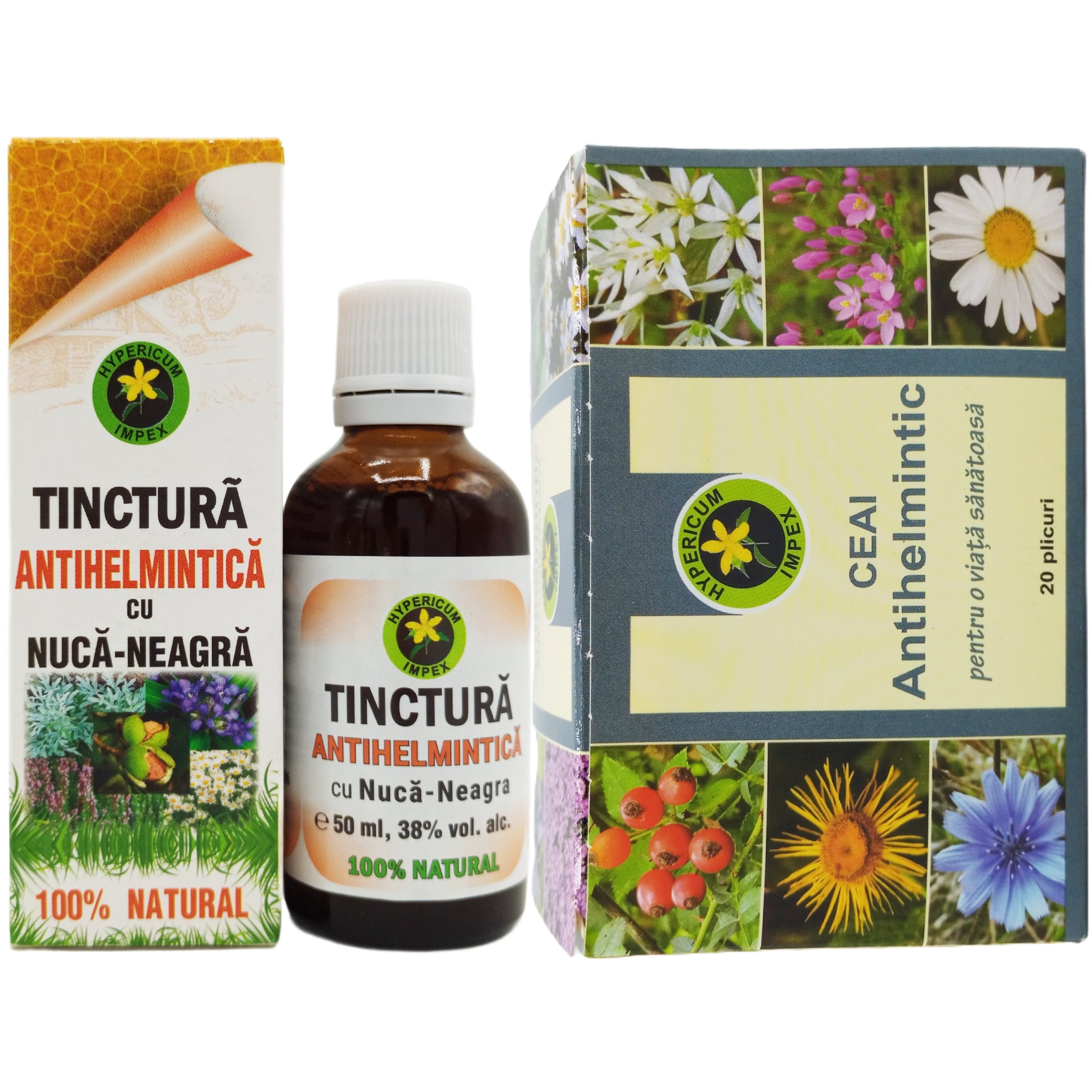 Kit AntiHelmintic Forte cu Nuca neagra (Tinctura 50ml + Ceai 20pl