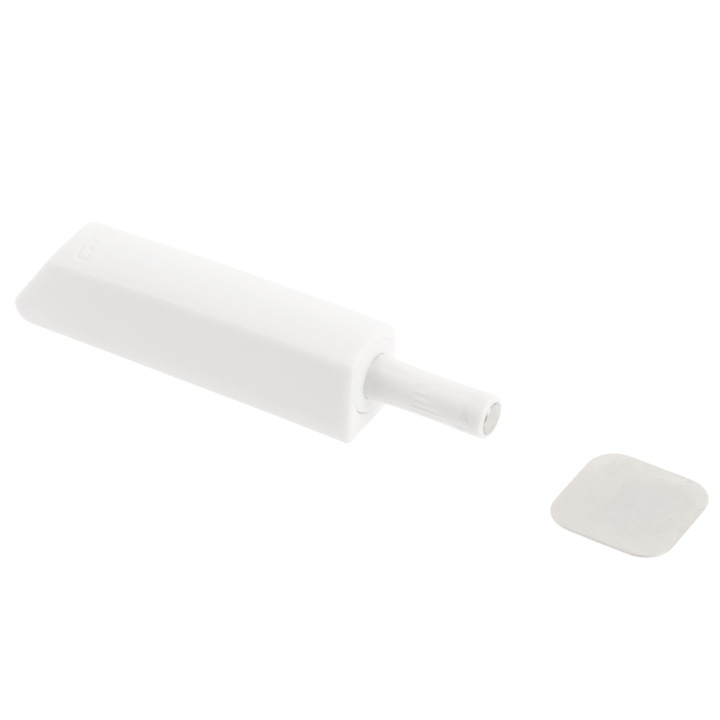 Amortizor bumper incastrat cu adaptor si magnet pentru usa mobilier, alb, L:93 mm