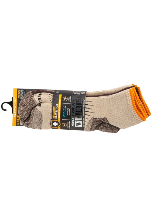 Комплект чорапи Skechers 3pk Mens Work Qtr Socks S115423-SAND, Бежови, 41-46, 3 бр.