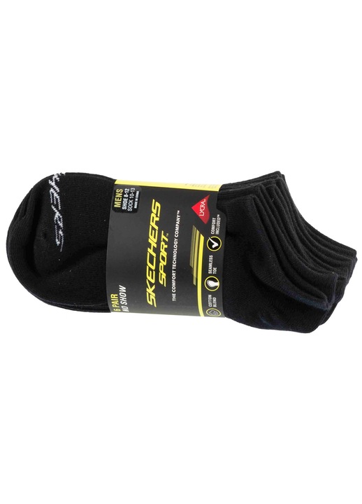 Zokni szett, Skechers 6 db-os férfi pamut Nshw zokni S117809-BLK, fekete, 41-46, 6 db