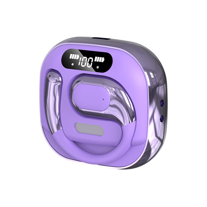 Casti Wireless, rezistente la apa IPX7, autonomie 16 ore, cu carlig, negru