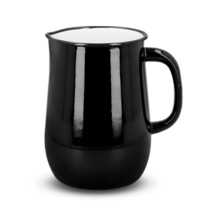 Olkusz Pots, Кана за мляко, Материал: Въглеродна стомана с емайлирано покритие, Устойчив модел на термичен удар, Лесен за почистване, Не реагира с храна, 20 x 11,5 x 10,0 см, Многоцветен, 1 литър