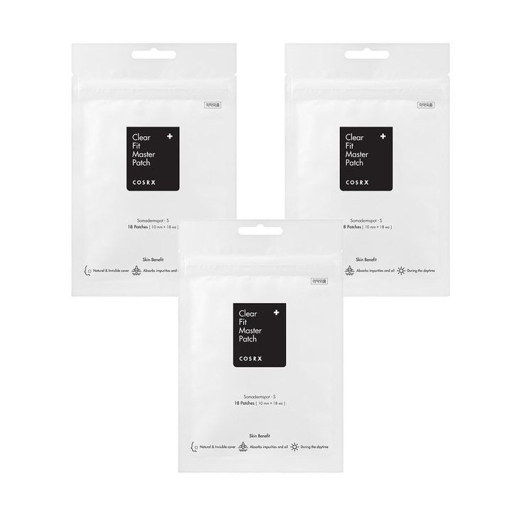 Set 3 pachete plasturi pentru cosuri COSRX Clear Fit Master Patch, 54 buc