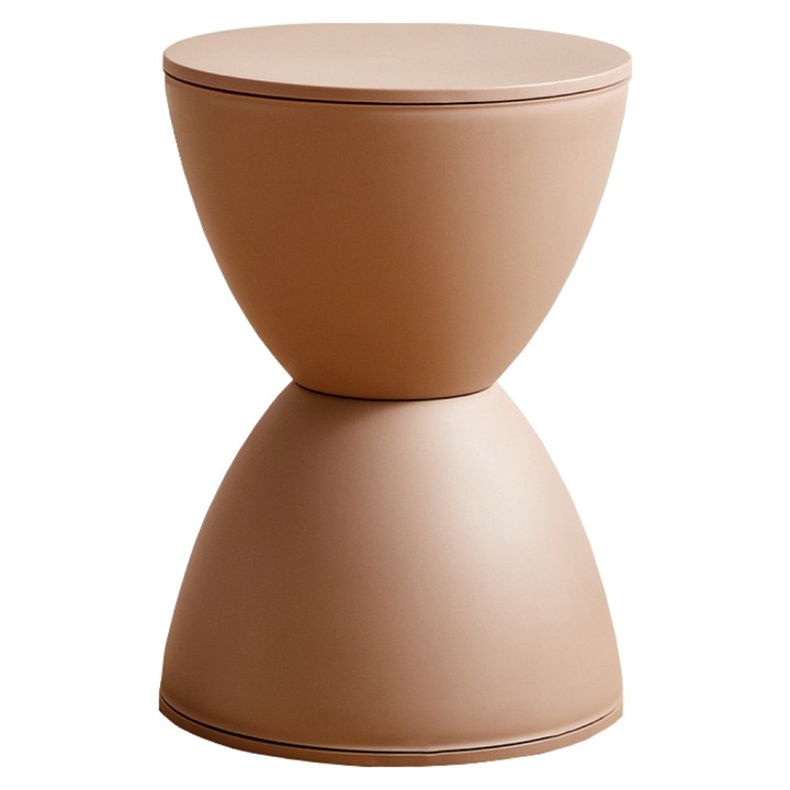 Табуретка DacEnergy©, изработена от пластмаса, уникален и елегантен дизайн, 30 x 30 x 42 см, бежов цвят