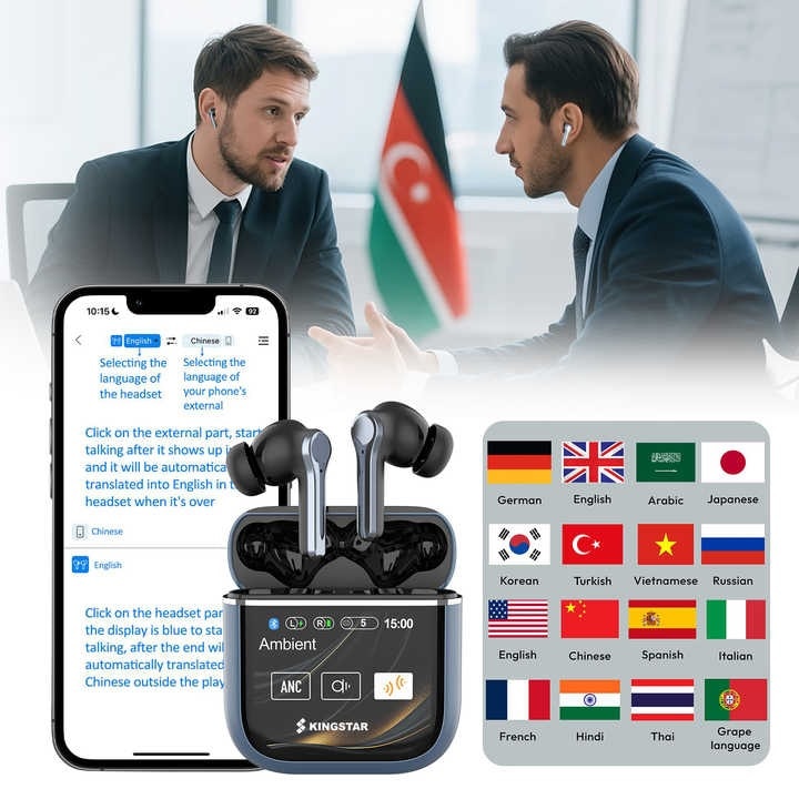 Casti Ai Casti audio bluetooth 5.0 inteligent touchscreen AI Traducere vocala ...