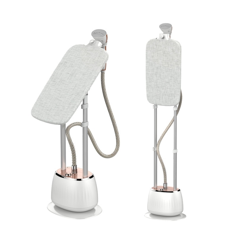 Aparat de calcat vertical cu abur cu picior (2 stalpi de sustinere),1800W,3 setari pentru abur cu debit continuu de abur de 35g/min, placa de calcat cu reglaj in multiple unghiuri, Alb