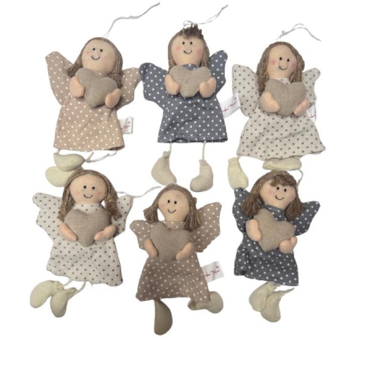 Set 6 bucati ingerasi de plus, 26 cm