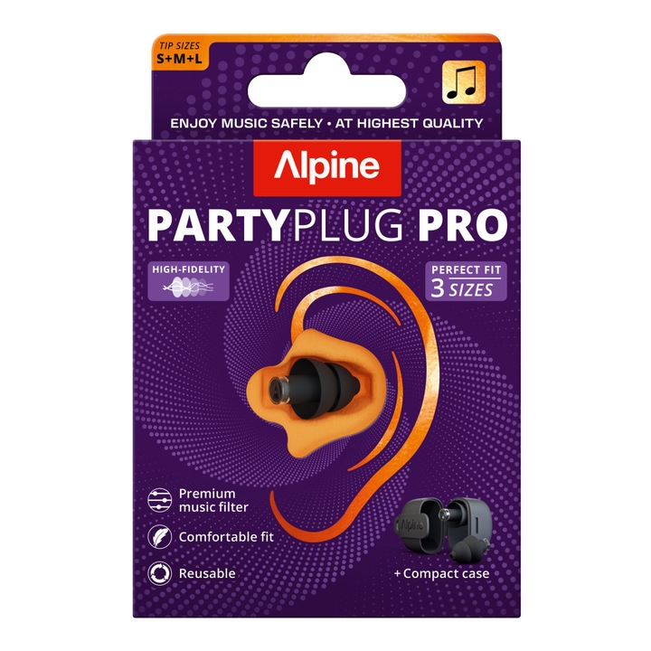 Тапи за уши Alpine PartyPlug Pro за фестивали, концерти, нощни клубове