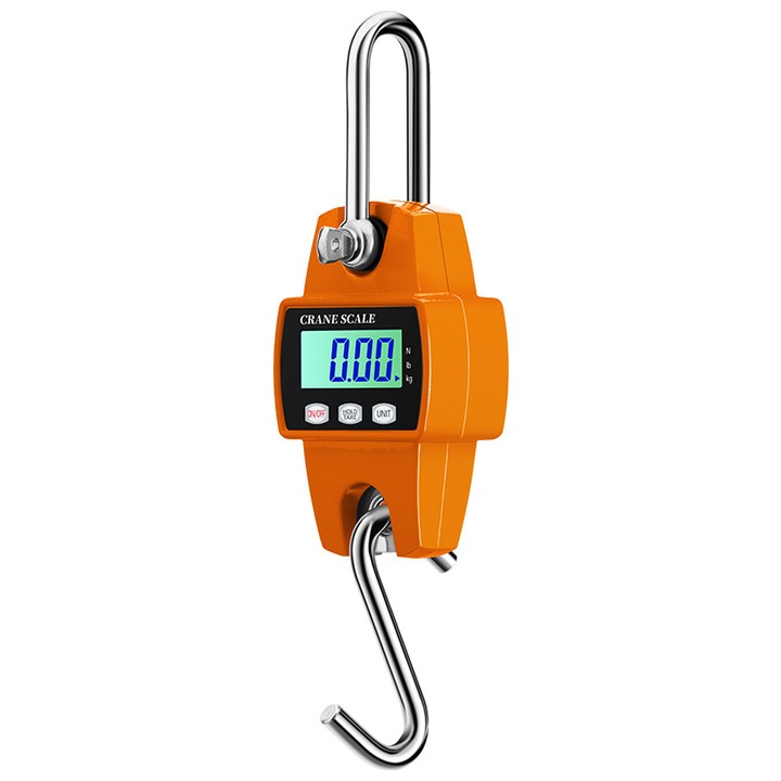 Cantar electronic multifunctional pentru macara, 300 kg, gama larga de aplicatii, durabil, usor de transportat, portocaliu