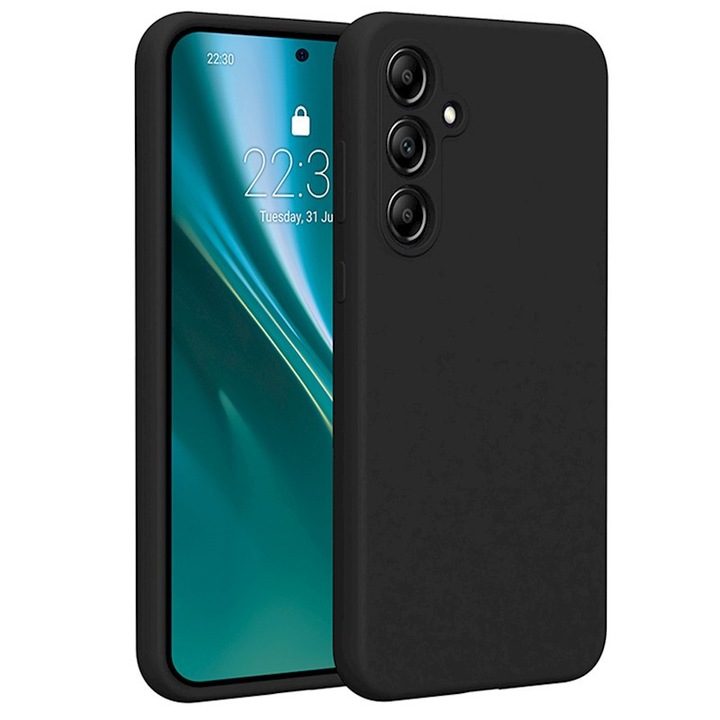 Защитен калъф, съвместим със Samsung Galaxy A55, BestCase® Etteri Silicone, Кралско черно
