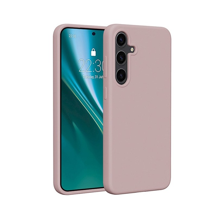 Védőtok, Kompatibilis Samsung Galaxy S25 Plus, BestCase® Etteri Silicone, Púder rózsaszín