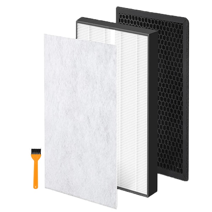 Комплект от 2 филтъра, HEPA въглероден от Yue1vbao, съвместим с пречиствателя Philips AC1215 AC1214 AC1217 AC2729, заместител на HEPA филтъра FY1410 и филтъра с активен въглен FY1413.