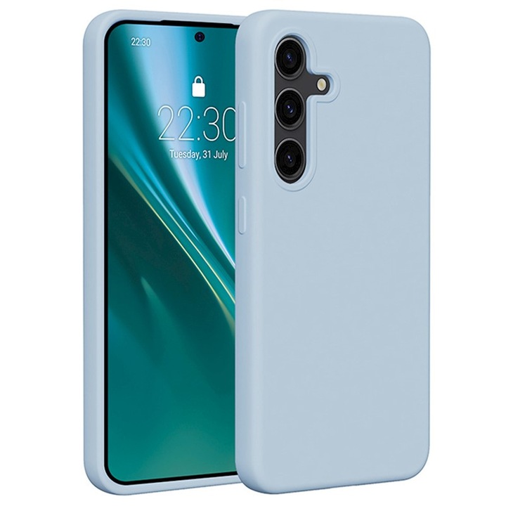 Husa de Protectie, Compatibila Samsung Galaxy S24 Plus, BestCase® Etteri Silicone, Albastru aquamarin