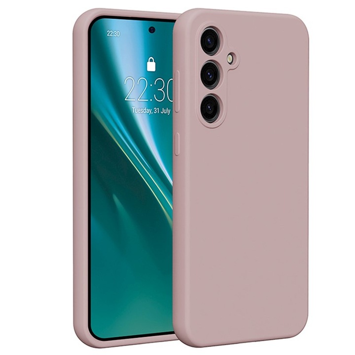 Védőtok, Kompatibilis Samsung Galaxy S23 FE, BestCase® Etteri Silicone, Púder rózsaszín