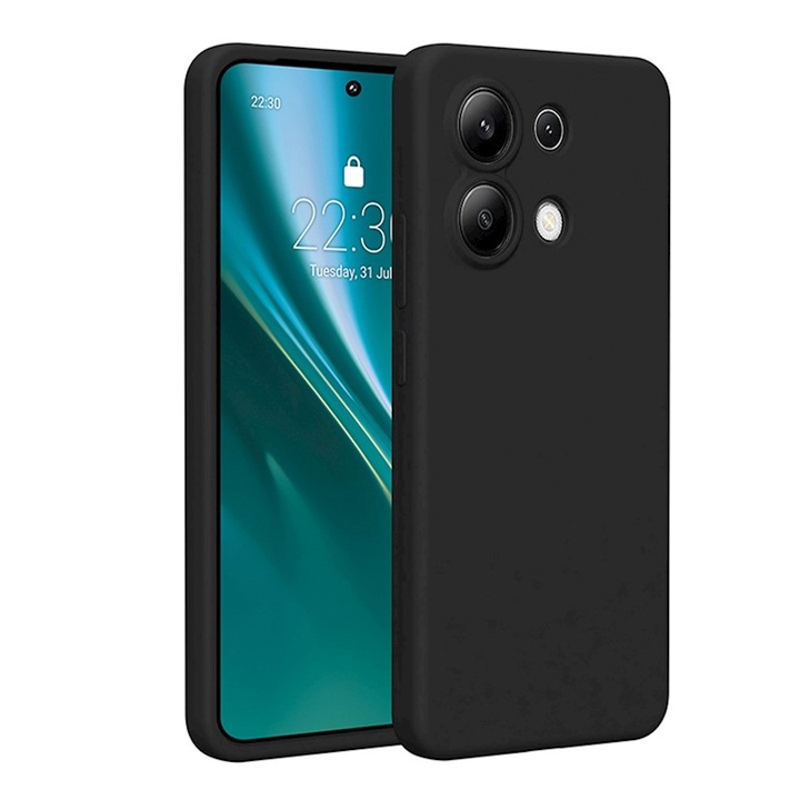Husa de Protectie, Compatibila Xiaomi Redmi Note 13 4G, BestCase® Etteri Silicone, Negru Royal