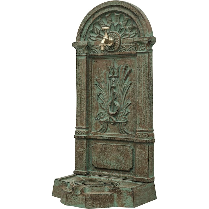 Cismea fonta gradina, fantana exterior din fonta verde, rezistenta pentru o viata, H. 83 cm