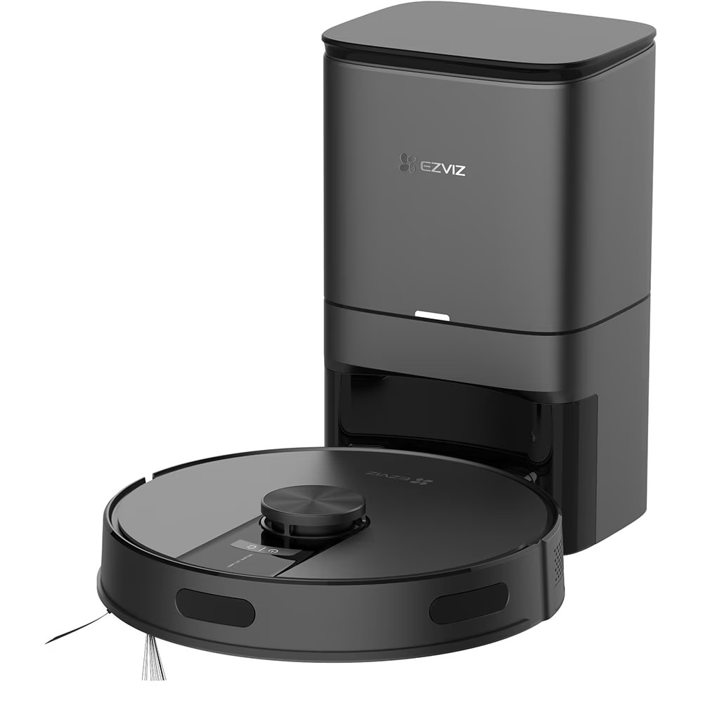 Aspirator Robot EZVIZ RE4 Plus, 0.35l, 24.1V, Autonomie Maxima 240 min, Wi-Fi, Functie mop, Negru