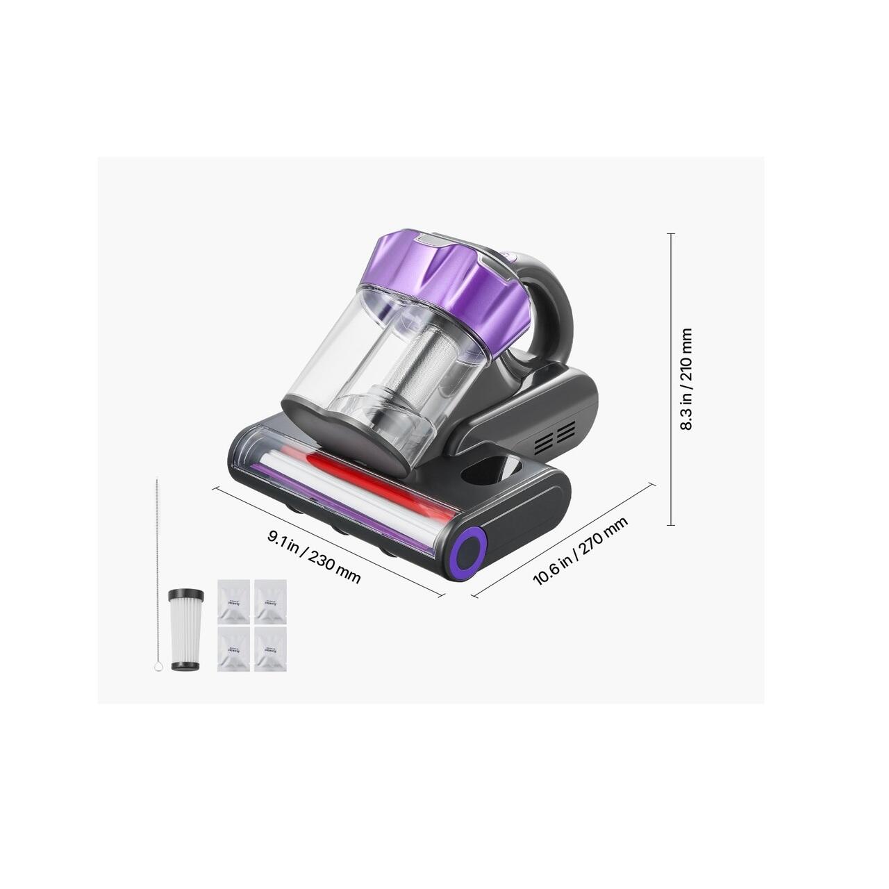 Aspirator pentru saltele antiacarieni, Filtru Hepa, Functie incalzire, 550 W, Capacitate 650 ml, Afisaj intelligent Led