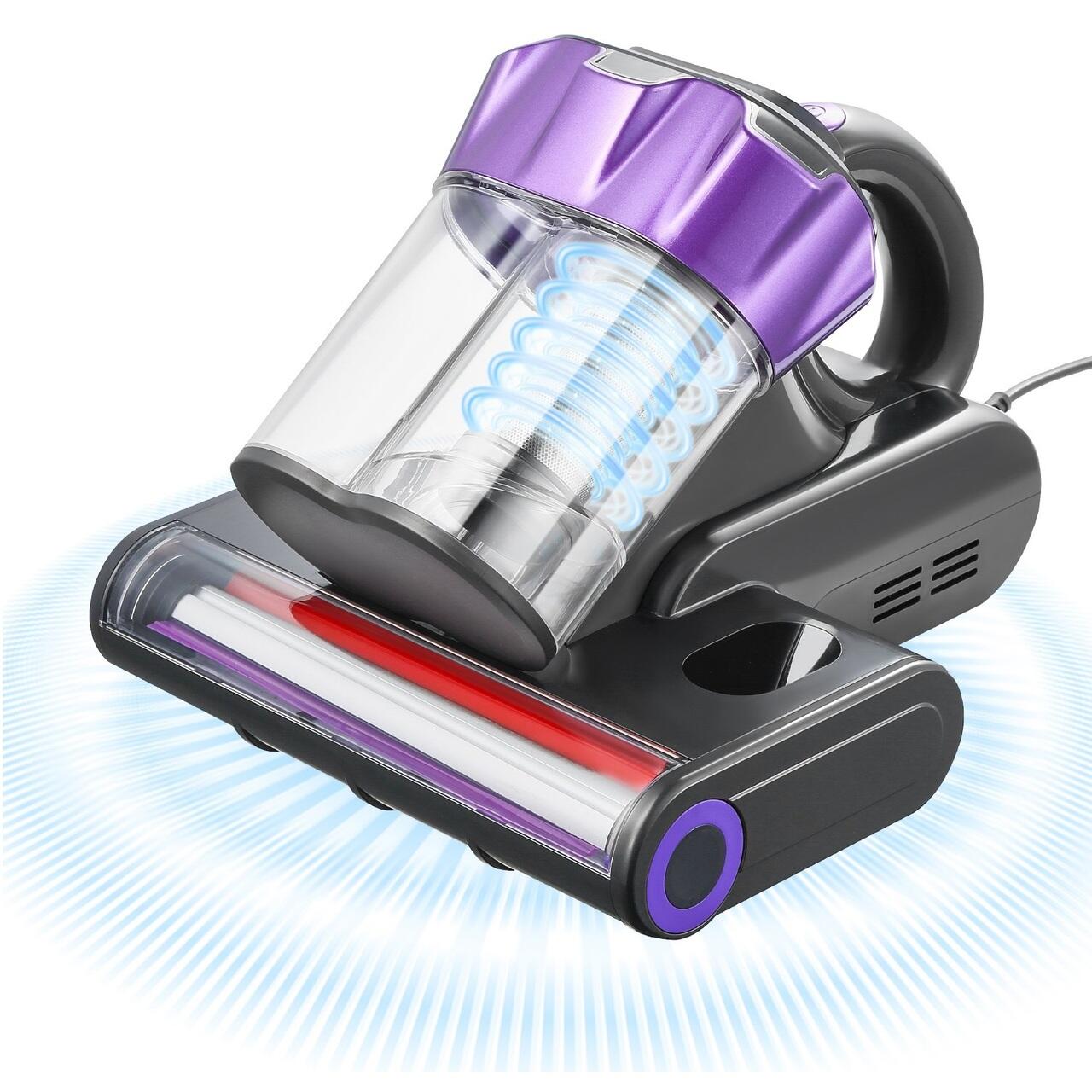 Aspirator pentru saltele antiacarieni, Filtru Hepa, Functie incalzire, 550 W, Capacitate 650 ml, Afisaj intelligent Led