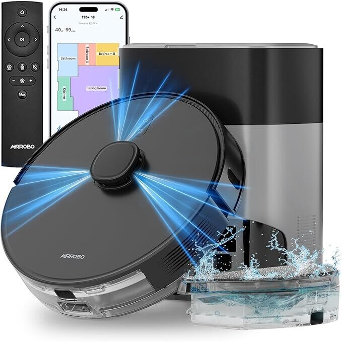 Aspirator robot AIRROBO T20+ cu functie de stergere, r cu statie