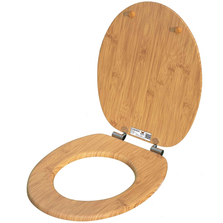 Capac WC, Casaria, inchidere silentioasa, 45, 7 x 38 cm, MDF, Maro