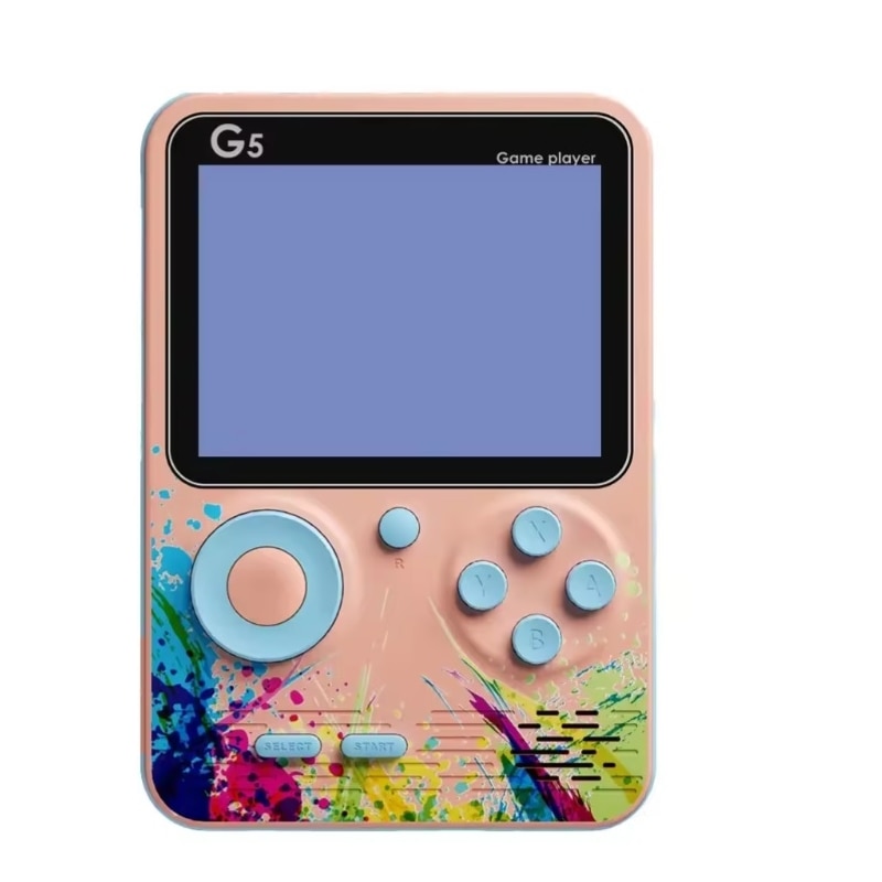 Mini consola Pyramid, ecran de 3inch, 500 de jocuri, portabila, Multicolor, TV, 1020mAh, G5 (roz)