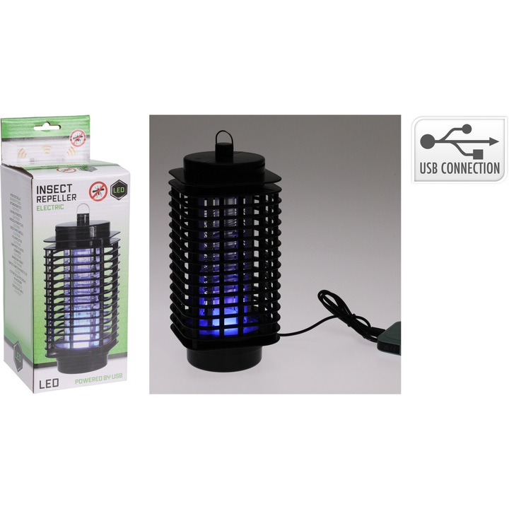 Lampa electrica anti-insecte cu LED si alimentare USB