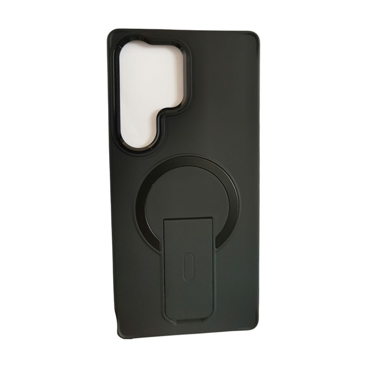 Husa Flickstand Magsafe, G-Tech, compatibila cu Samsung Galaxy S25 Ultra, TPU+Policarbonat, Mat, Negru