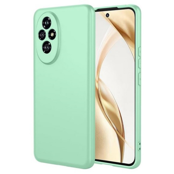 Husă silicon, interior microfibră, protecție camere, turcoaz, pentru telefon Honor 200