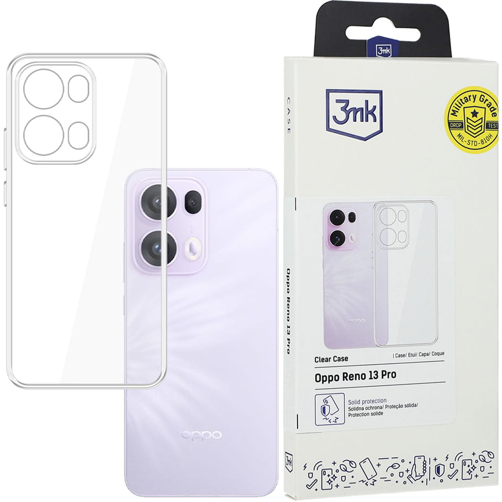 Carcasa 3mk Clear Case compatibila cu Oppo Reno 13 Pro, Transparent