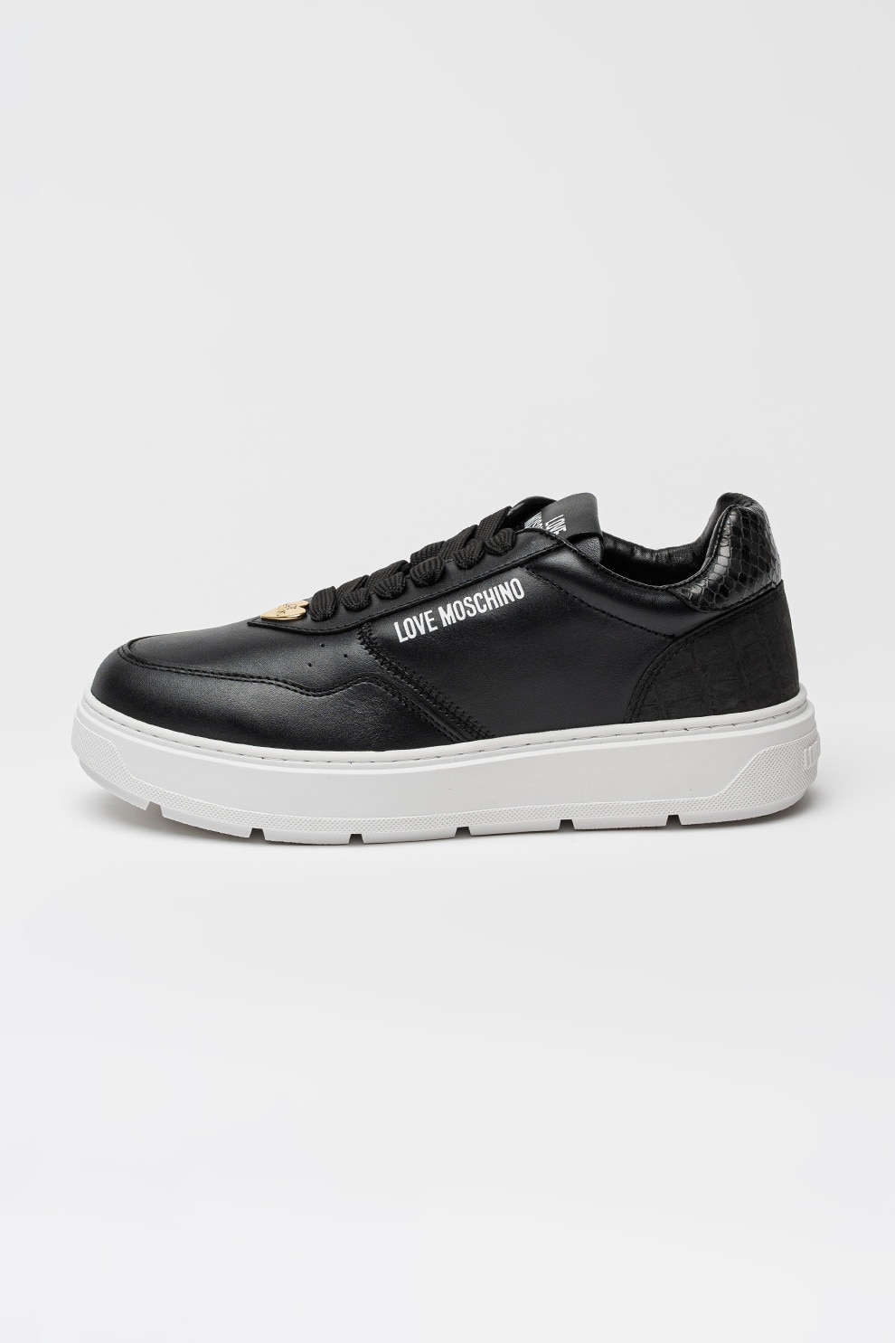 Love Moschino, Pantofi sport cu terminatie tip soseta si logo