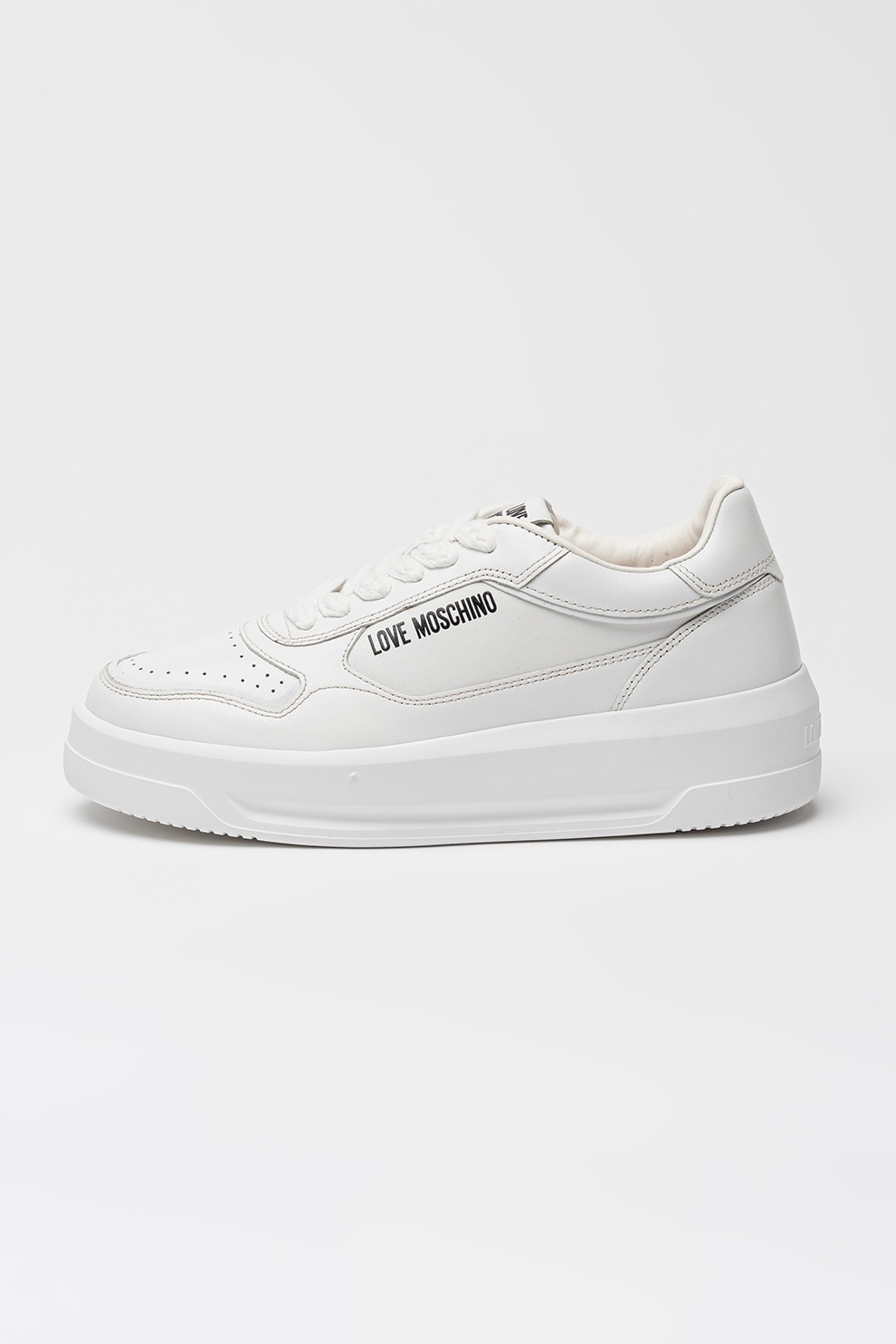 Love Moschino, Pantofi sport cu terminatie tip soseta si logo