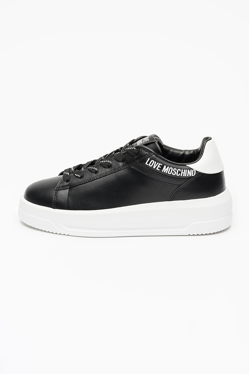 Love Moschino, Pantofi sport low-cut de piele ecologica, Negru, 39