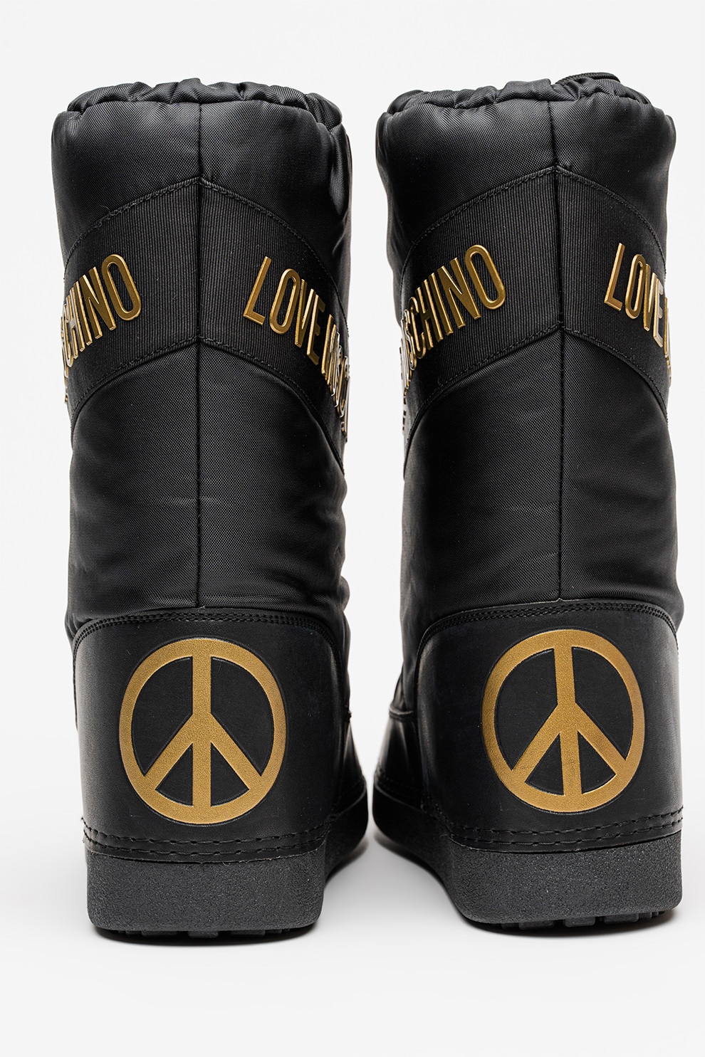 nozominnn♡ Love Moschino, Cizme mid-calf cu imprimeu logo, Rosu, Auriu, Negru
