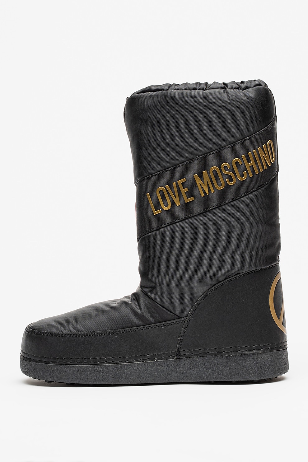 nozominnn♡ Love Moschino, Cizme mid-calf de piele cu aplicatie metalica