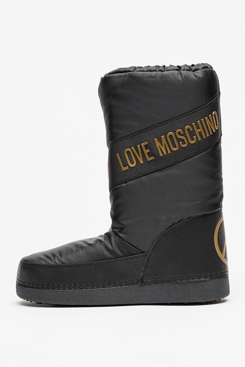 Love Moschino, Ботуши с лого, Червен/Златист/Черен