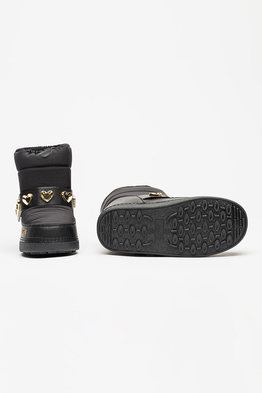 nozominnn♡ Love Moschino, Cizme de iarna slip-on, Auriu, Negru, 39-40 - eMAG.ro