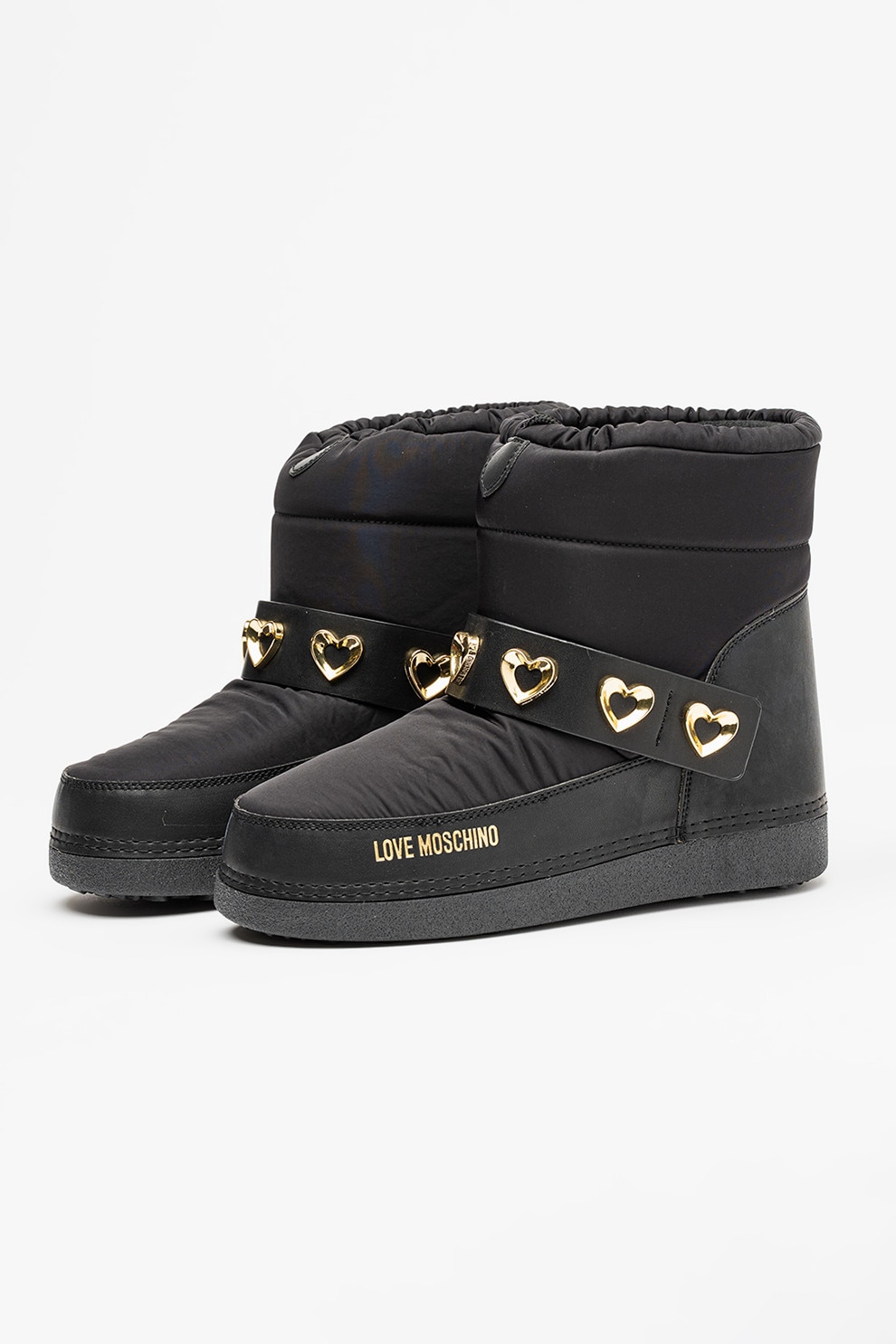 nozominnn♡ Love Moschino, Cizme de iarna slip-on, Auriu, Negru, 39-40 - eMAG.ro