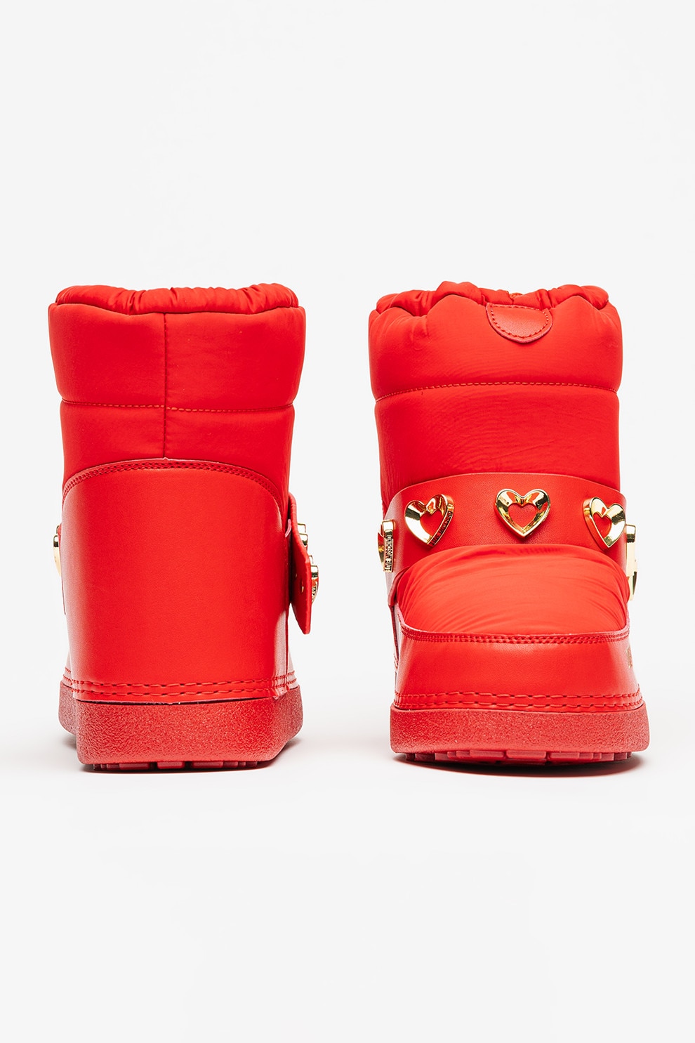 Love Moschino, Cizme de iarna slip-on, Rosu, Auriu, 39-40 - eMAG.ro