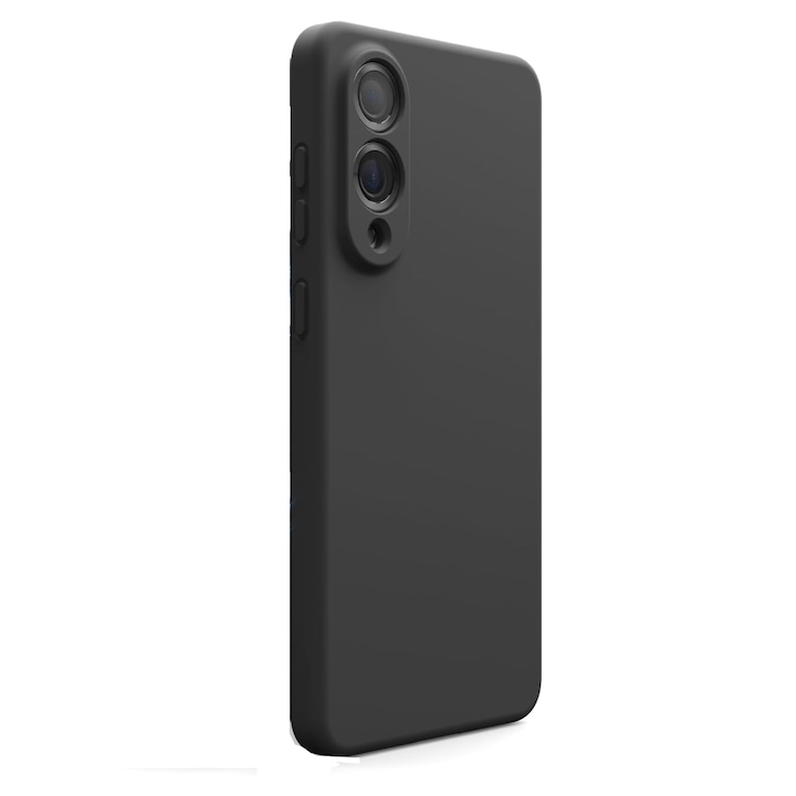 Кейс за телефон, съвместим с Samsung Galay S25 Edge, мек силикон Premium, противоударен, защита на камерата, микрофибърна вътрешност (кадифе), повдигнати ръбове за защита на екрана, черен